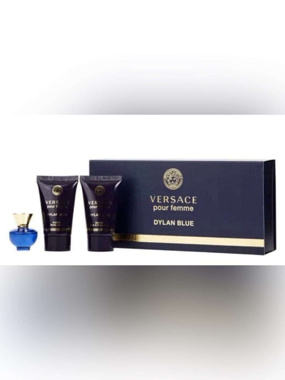 Versace Dylan Blue Pour Femme Set - Deep Blue & Gold Accents